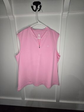 Mofiz Pink Sleeveless Half-Zip Women's Top